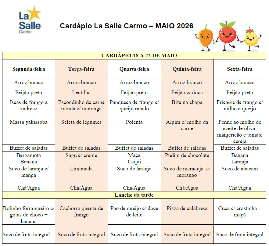 Cardapio 18maio